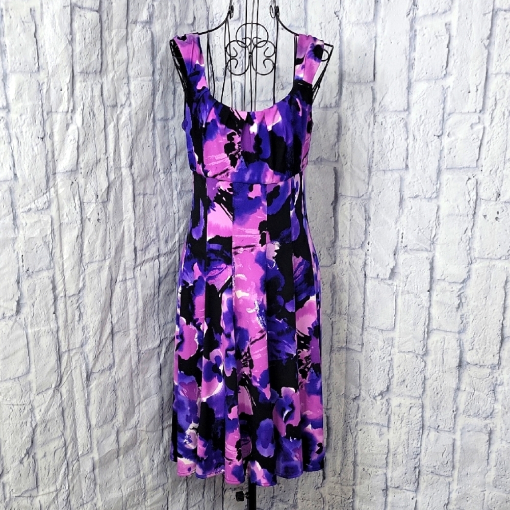 Maggy London Purple Floral Dress